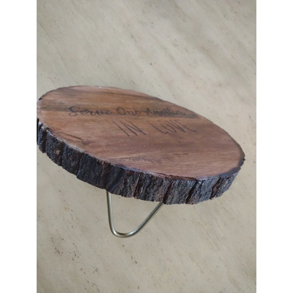 Rustic Brown Natural Live Edge Wooden Cake Cupcake Stand Party Event Decorations